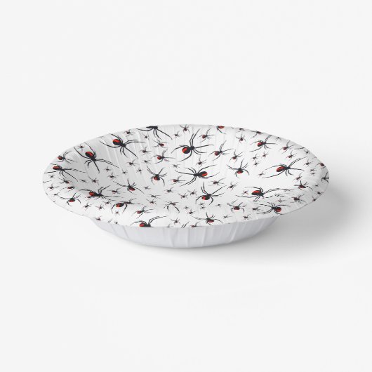 Red & Black Spider Muster Pappteller (Gewinkelt)