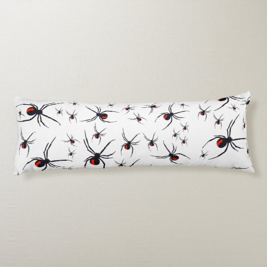 Red & Black Spider Muster Seitenschläferkissen (Rückseite)