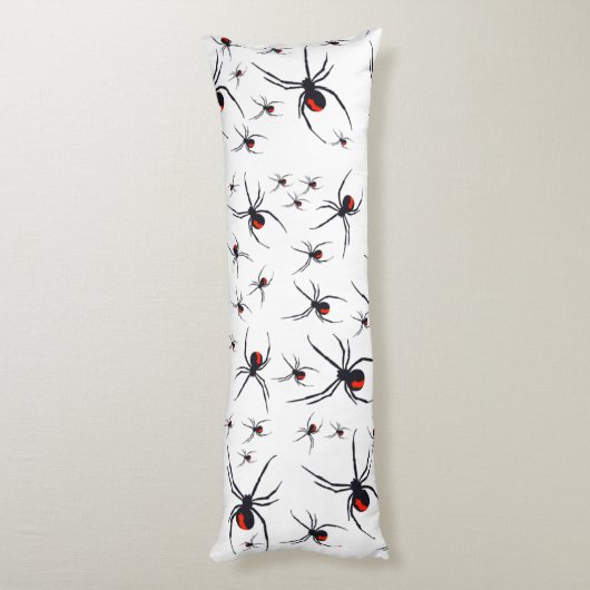Red & Black Spider Muster Seitenschläferkissen (Rückseite (Vertikal))