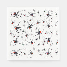 Red & Black Spider Muster Serviette