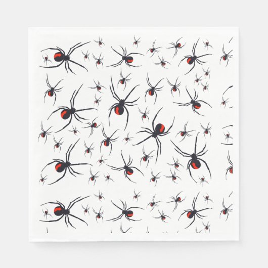 Red & Black Spider Muster Serviette (Vorderseite)
