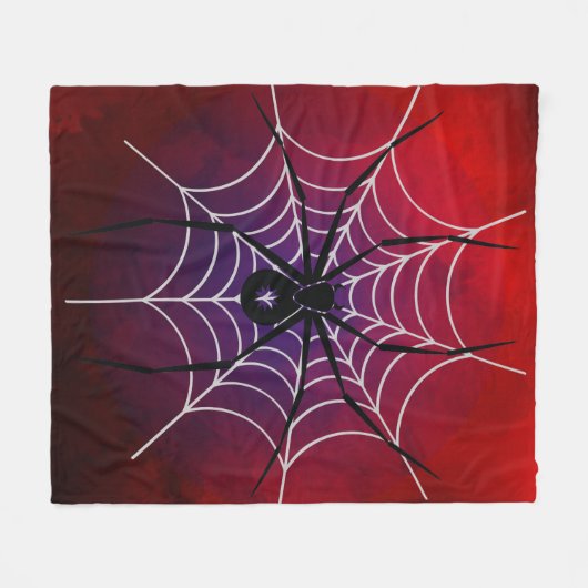 Red Black Spider Throw Blanket Fleecedecke (Vorderseite (Horizontal))