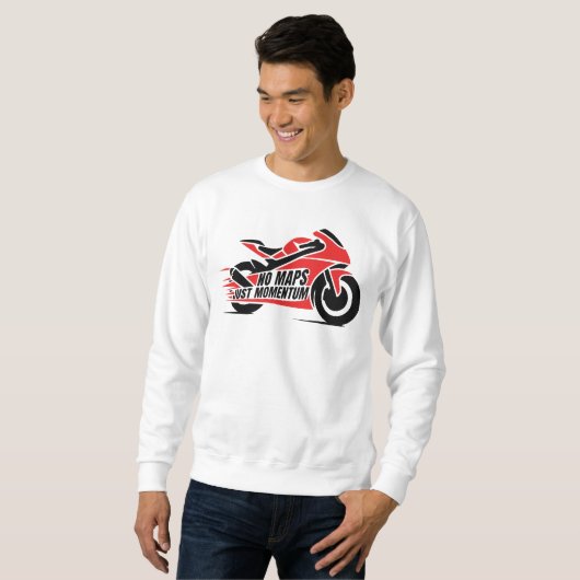 Red Black Sport Motorcycle  Sweatshirt (Vorne ganz)