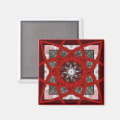 Red Black Star 2 Magnet (Vorderseite/Rückseite)