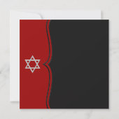 Red Black Star von David Bat Mitzvah Einladung (Rückseite)