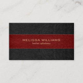 Red & Black Stich Leder Textur Visitenkarte