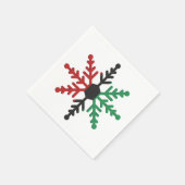 Red Black Strip Snowflake Kwanzaa Serviette (Ecke)