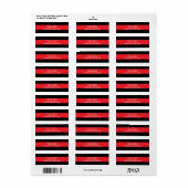 Red Black Striping Chic Einladungs-Adresslisten (Vorne)