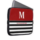 Red Black Striping Notebook Case für Frauen oder M (Vorne Rechts)