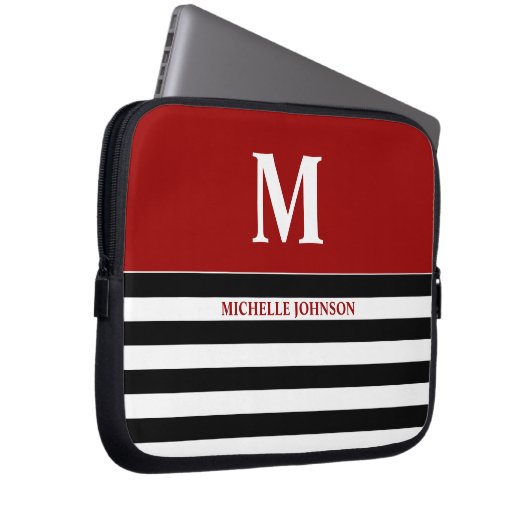 Red Black Striping Notebook Case für Frauen oder M (Vorne Rechts)