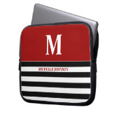 Red Black Striping Notebook Case für Frauen oder M (Vorderseite Links)