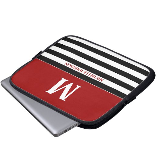 Red Black Striping Notebook Case für Frauen oder M (Vorne Knopf)