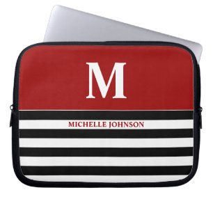 Red Black Striping Notebook Case für Frauen oder M