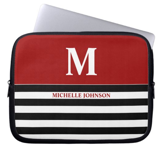 Red Black Striping Notebook Case für Frauen oder M (Vorderseite)