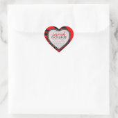 Red Black Stylish Bold Heart Stickers (Tasche)