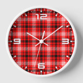 Red Black Tartan Checkered Kariert Pattern-24899 Uhr (Vorderseite)