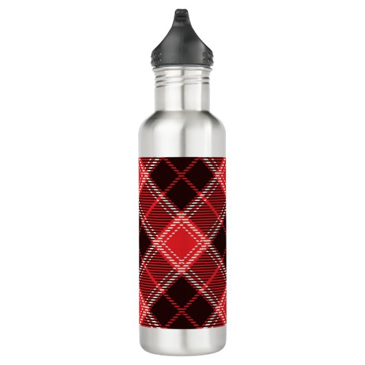 Red Black Tartan Edelstahlflasche (Rechts)