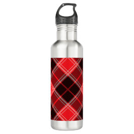Red Black Tartan Edelstahlflasche
