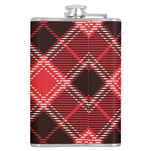 Red Black Tartan Flachmann (Rückseite)