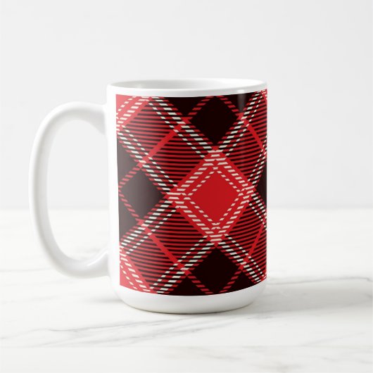 Red Black Tartan Kaffeetasse (Links)