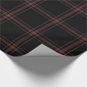 Red Black Tartan Kariert Geschenkpapier (Ecke)