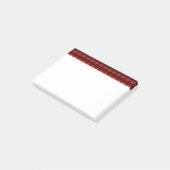 Red Black Tartan Kariertes Muster Post-it Klebezettel (angewinkelt)