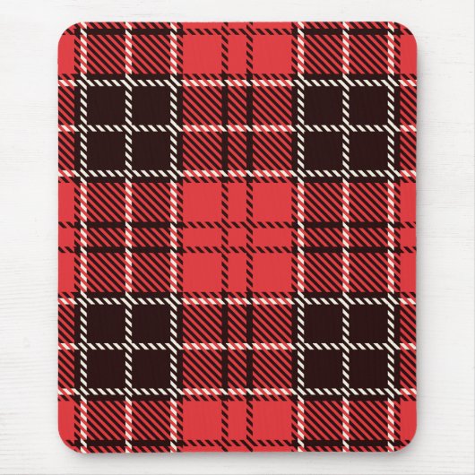 Red & Black Tartan Mouse Pad Mousepad (Vorne)