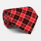 Red Black Tartan Neck Tie Krawatte (Gerollt)