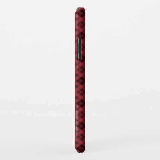 Red Black Tartan Plaid, Name, Retro Case-Mate iPhone Hülle (Hinten/Rechts)