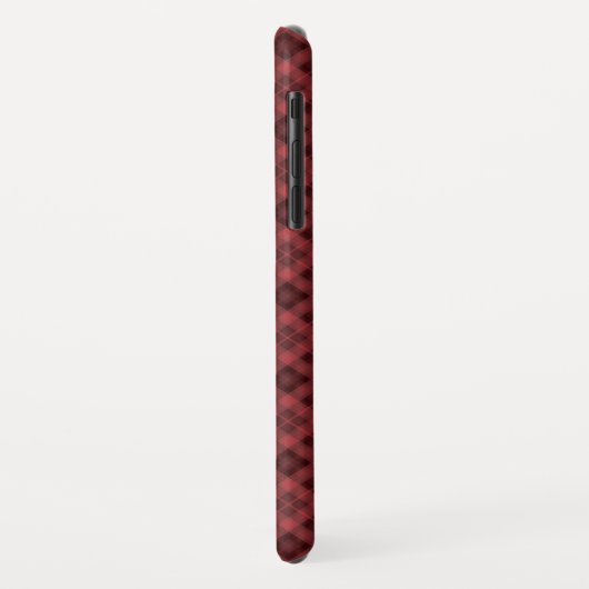 Red Black Tartan Plaid, Name, Retro Case-Mate iPhone Hülle (Hinten/Links)