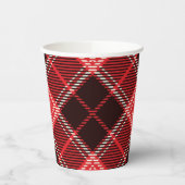 Red Black Tartan Print Pappbecher (Links)