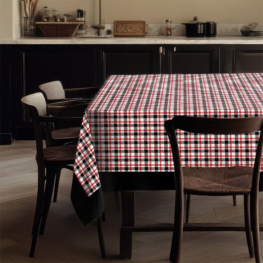 Red Black Tartan Tablecloth Gemütliches Kabineness Tischdecke