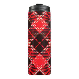 Red Black Tartan Thermosbecher