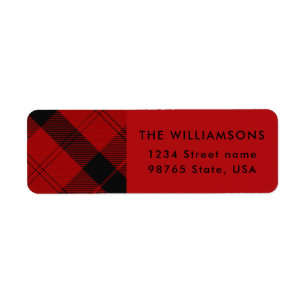 Red Black Tartan Weihnachts Custom Address