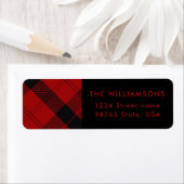Red Black Tartan Weihnachts Custom Address (Insitu)