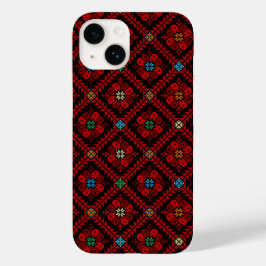 Red & Black Tatreez Arab Henna Case-Mate iPhone 14 Hülle