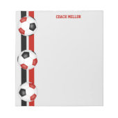 Red Black Team Farben Fußball-Coach Custom Notizblock (Vorderseite)
