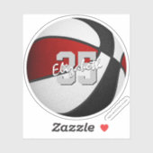 Red Black Team Farben realistisch Basketball Aufkleber (Blatt)