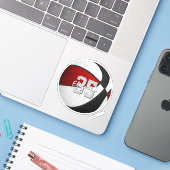 Red Black Team Farben realistisch Basketball Aufkleber (Laptop mit iPhone)
