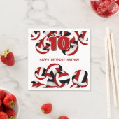 Red Black Team farbig Volleyball Kindersport Party Serviette (Beispiel)