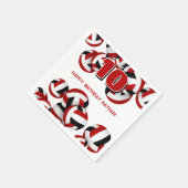 Red Black Team farbig Volleyball Kindersport Party Serviette (Ecke)