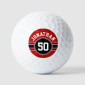 Red Black Team Jersey Fan Gear Name Number Golfball (Vorderseite)