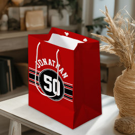 Red Black Team Jersey Fan Gear Name Number Mittlere Geschenktüte
