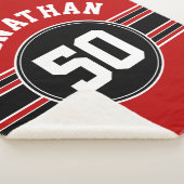 Red Black Team Jersey Fan Gear Name Number Sherpadecke (3/4)