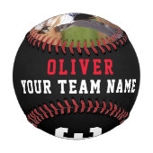 Red Black Team Name Player Name Name Foto Baseball (Vorderseite)