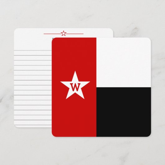 Red & Black Texas Flag Note Card (Vorne/Hinten)