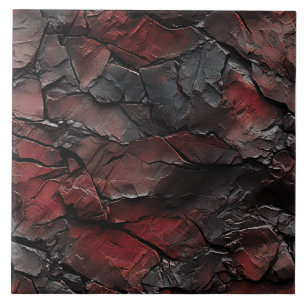 Red & Black Textured Slate Fliese