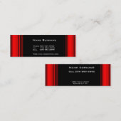 Red Black Thin Business Card 4 Mini Visitenkarte (Vorne/Hinten)