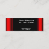 Red Black Thin Business Card 4 Mini Visitenkarte (Rückseite)