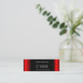 Red Black Thin Business Card 4 Mini Visitenkarte (Stehend Vorderseite)